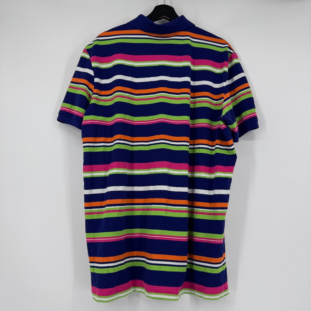 Polo Golf Ralph Lauren Mens XXL Pro Fit Striped Polo Shirt Blue Green Pink Multi - Picture 2 of 5